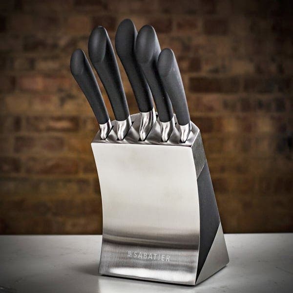 Sabatier Maison Stainless Steel 5 Piece Knife Block with 5 Premium Knives