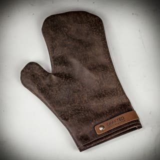 Crafted Leather Oven Glove - Brown