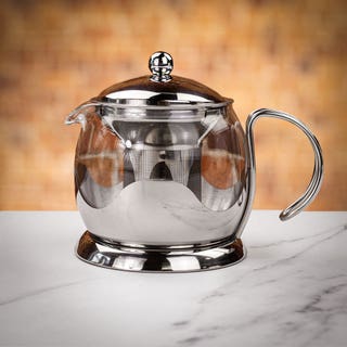 Izmir Glass Filter Teapot 2 Cup Stainless